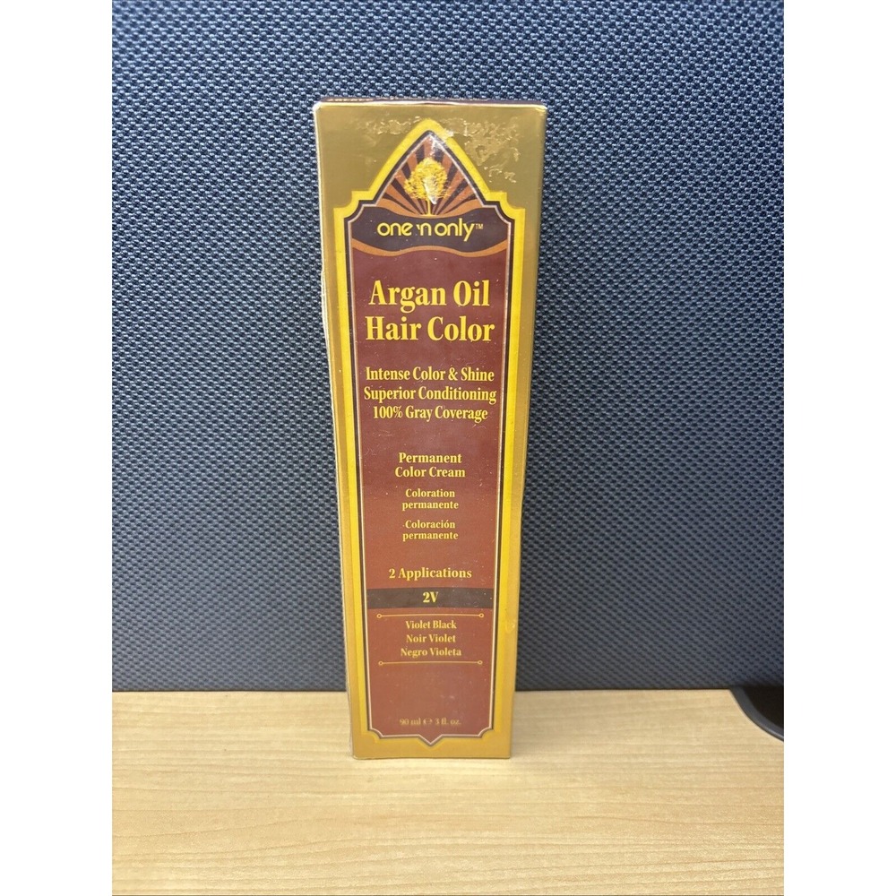 One 'N Only Argan Oil Hair Color 2V Violet Black Permanent Color